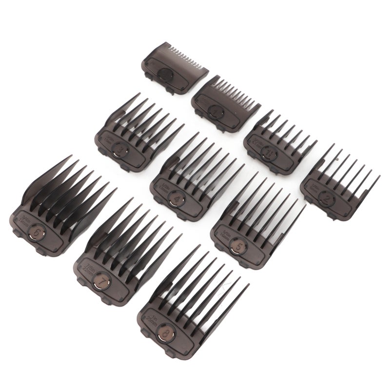10pcs Hair Clipper Combs Guides Fully Compatible Attachment Professional Lightweight Hair Trimmers Cutting Guides Black - Image 4