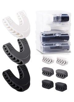 Jaw Exerciser for Men and Women 2 Model Set with 3 Levels Silicone Resistance for Beginner,Intermediate and Advanced Jawline Toner Line Exerciser White/Grey/Black