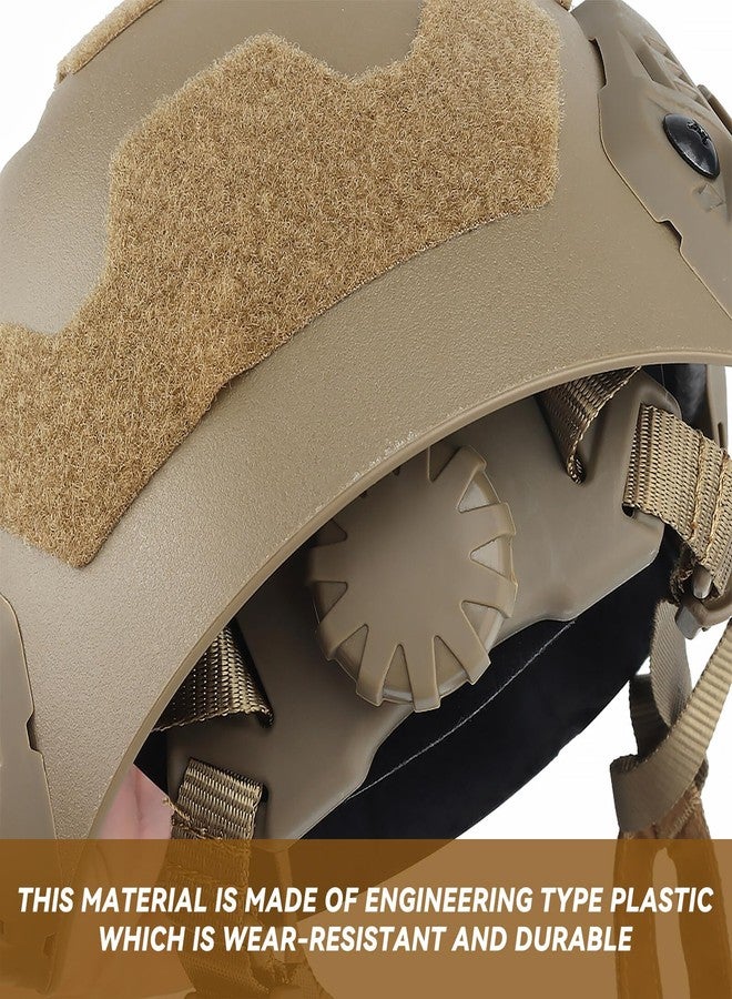 اوتاك خوذة AOUTACC التكتيكية الخفيفة والسريعة، خوذة عسكرية متكاملة مع قاعدة تثبيت نظارات الرؤية الليلية، وقضبان جانبية مطورة، وحزام سماعة رأس مُجهز مسبقًا، وملحقات أخرى للخوذة مناسبة للرياضات العسكرية، والقتال، والصيد - لون تان - Image 3