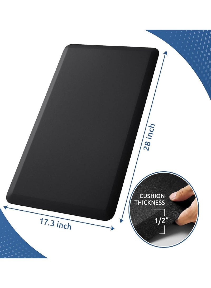 Kitchen Mat Cushioned Anti-Fatigue Rug 43.9CM x 71.1CM Waterproof Anti-Slip Standing Comfortable For Home Sink Office (Black) - Image 2