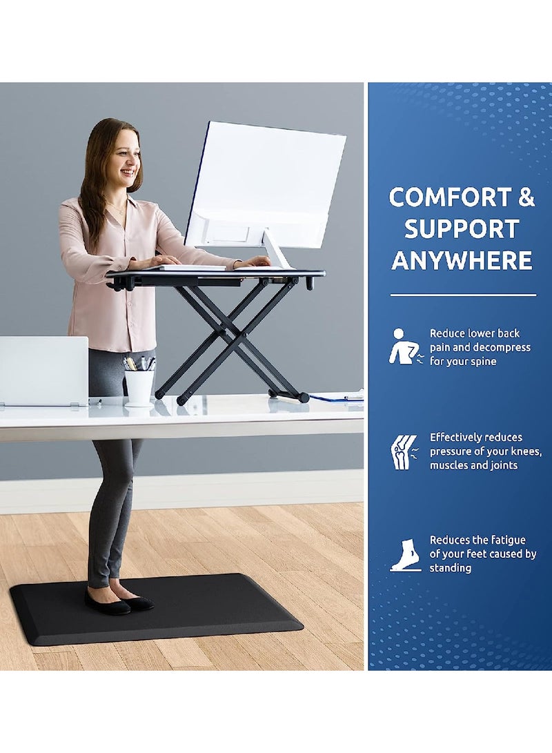 Kitchen Mat Cushioned Anti-Fatigue Rug 43.9CM x 71.1CM Waterproof Anti-Slip Standing Comfortable For Home Sink Office (Black) - Image 4