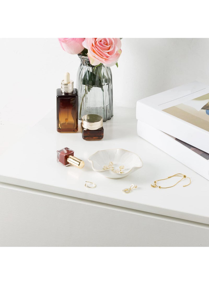 Sweet seven Jewelry Dish Tray - Ceramic Trinket Tray for Rings, Keys, and Decor - Elegant Gift for Friends, Sisters, Daughter, Mother (Milky White) - Image 3