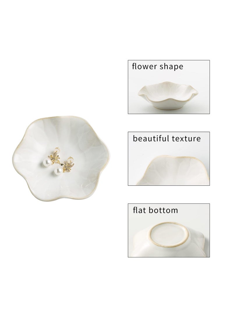 Sweet seven Jewelry Dish Tray - Ceramic Trinket Tray for Rings, Keys, and Decor - Elegant Gift for Friends, Sisters, Daughter, Mother (Milky White) - Image 5