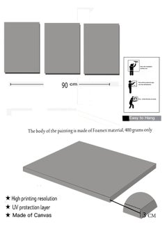 Decorior Billboard, 3 pieces, 90 cm x 42.5 cm, 30 mm thick, with high-quality digital printing - UV layer to protect against scratches and color protection  - Image 4