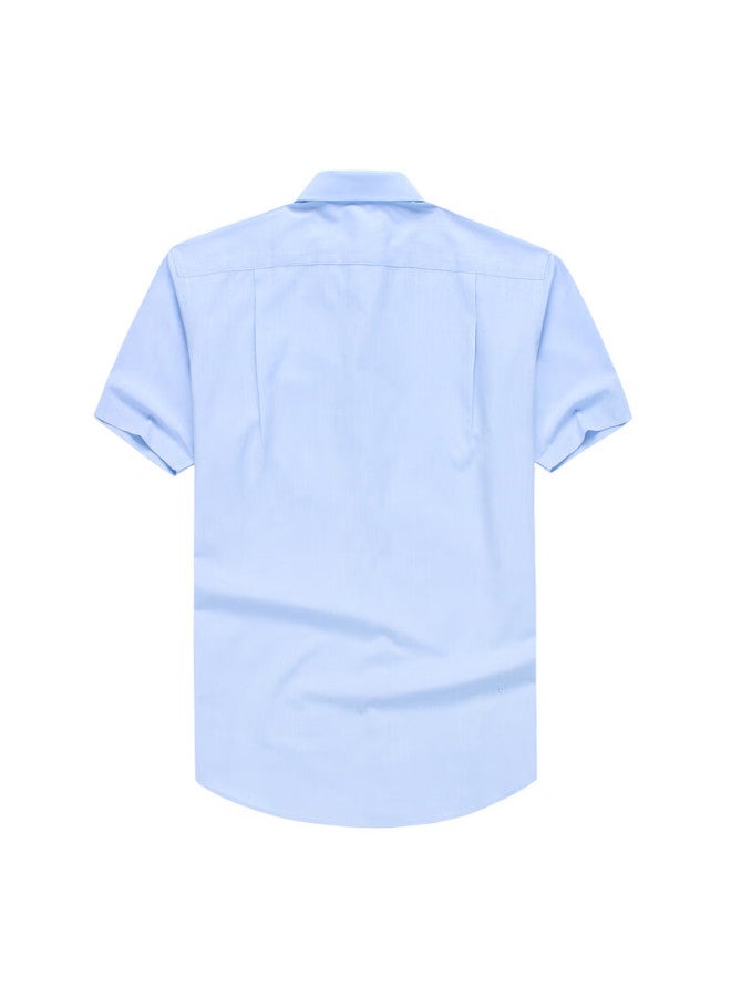 Youngor Dp Non-iron Short Sleeve Shirt Summer Men's Business Casual Cotton-polyester Blue 44 - Image 1
