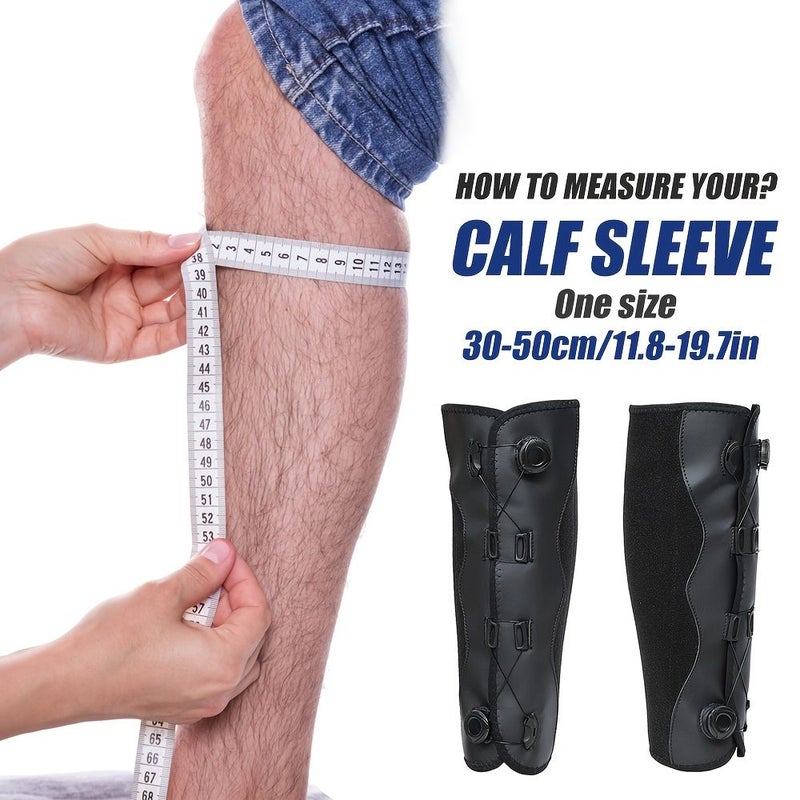 1pc Black Leg Support Calf Brace Sleeves for Men and Women Adjustable Shin Splint Compression Calf Wrap - Image 5