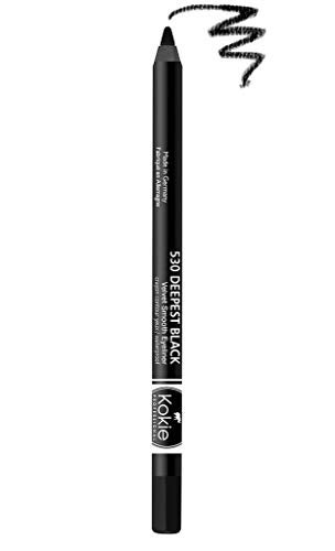 Kokie Cosmetics Waterproof Velvet Smooth Eyeliner Pencil Deepest Black 0042 Ounce