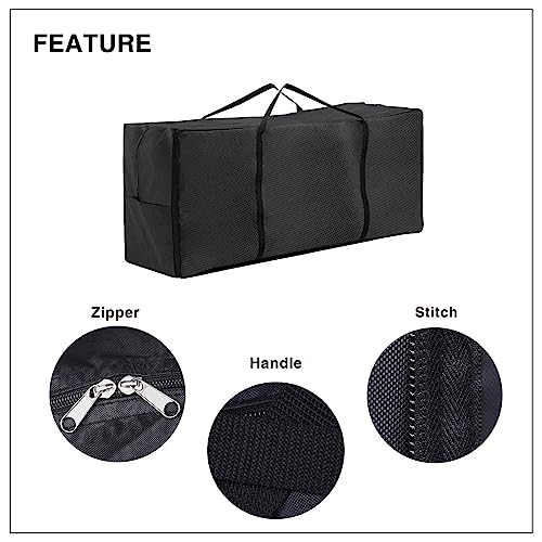 Turtle Life Cushion Storage Bag, Outdoor Patio Heavy Duty Storage Bag with Zipper and Handle, Black - Image 4