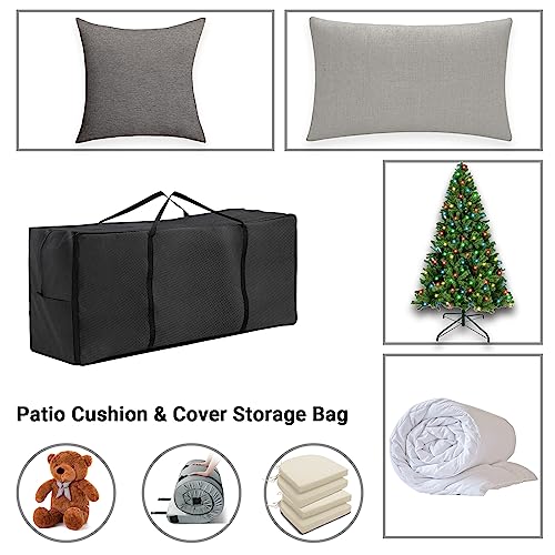 Turtle Life Cushion Storage Bag, Outdoor Patio Heavy Duty Storage Bag with Zipper and Handle, Black - Image 2