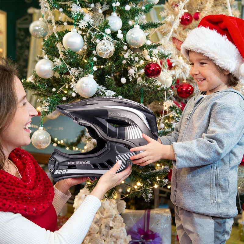 ROCKBROS Kids Full Face Helmet Kids Bike Helmets Lightweight Toddler Mountain Bike Helmet Detachable for MTB BMX Skating Cycling Scooter Safety Bicycle Helmets for Youth Child Boys Girls Ages 3-16 - Image 4