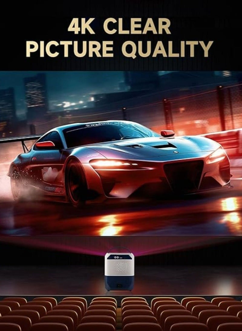 Umiio Q5 Smart 4K Projector with Built-In TV System, WiFi 6 High-Speed Streaming, HDMI & Wireless Screen Projection, Compatible with Android, iOS, and PC Devices – Portable Home Theater & Office Entertainment - Image 4