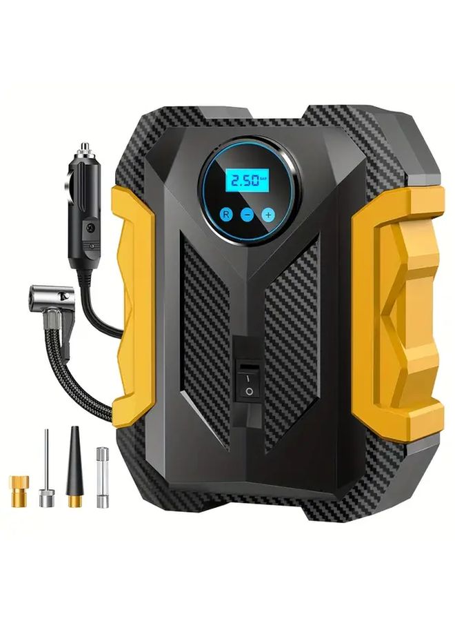 مضخة نفخ إطارات السيارات المحمولة 150 رطل/بوصة مربعة 12 فولت تيار مستمر مع مجموعة ضوء LED، مراقبة الضغط في الوقت الفعلي، إيقاف تلقائي - Image 1