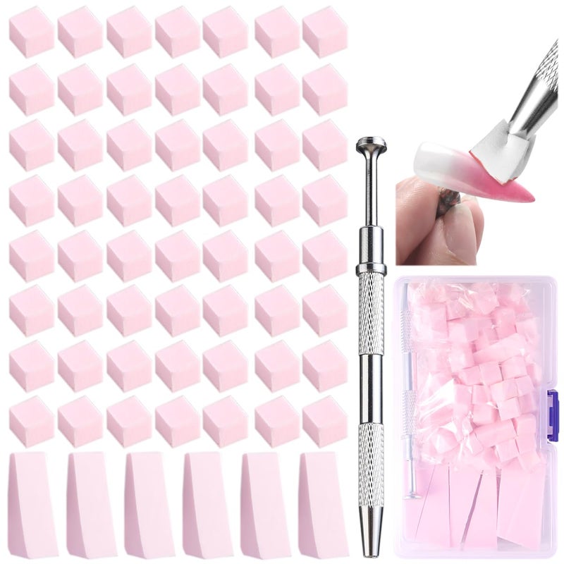 Fcozpjk 100Pcs Soft Nail Sponges for Ombre, Gradient Effect Pink Nail Art Sponges With Grabbing Pen 6Pcs Wedge Sponges Aura Nails Ombre Nail Brush Professional Accessories Manicure Salon Supplies - Image 1