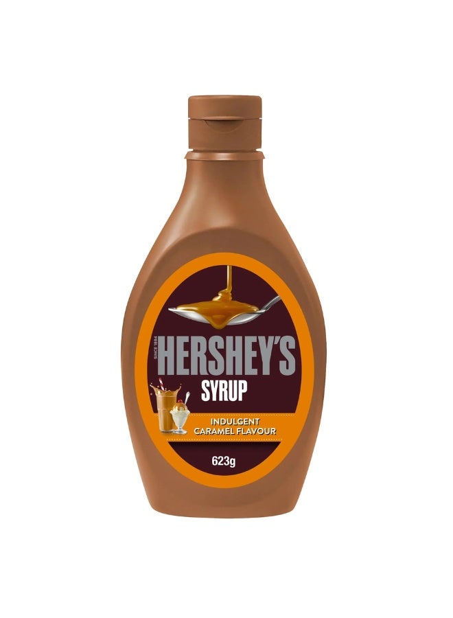 شراب هيرشيز اللذيذ بنكهة الكراميل في زجاجة ضغط سهلة - 623 جرام