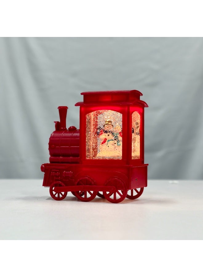 Christmas Train Snow Globe Lantern With Swirling Glitter - Light Up Musical Red Locomotive With Snowman Inside - Holiday Home Decor, Festive Ramadan & Christmas Gift - Image 3
