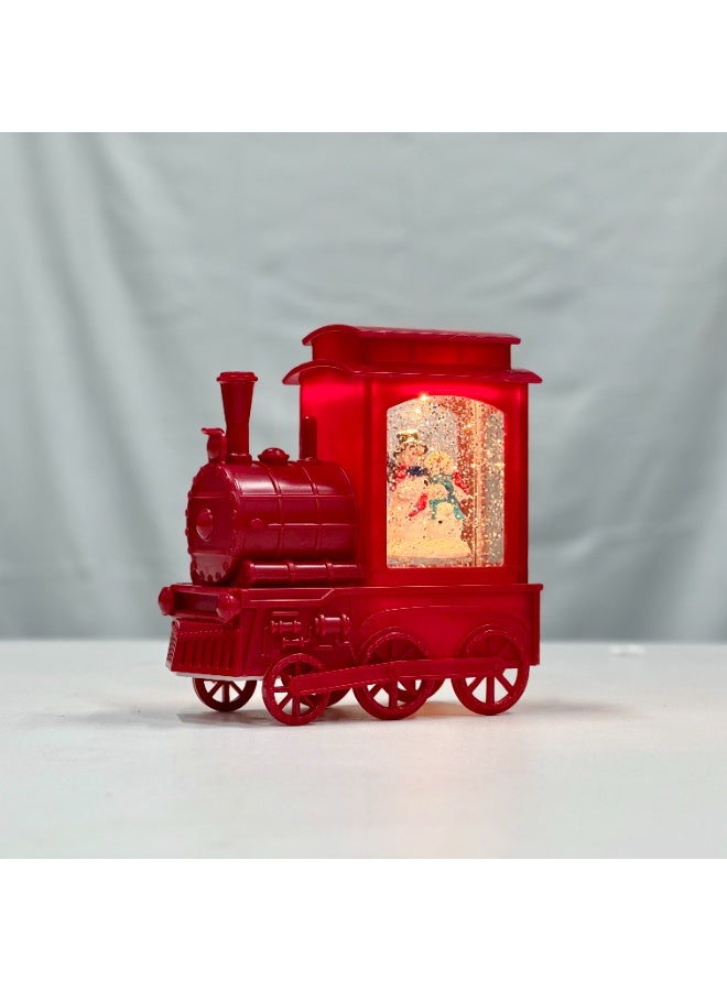 Christmas Train Snow Globe Lantern With Swirling Glitter - Light Up Musical Red Locomotive With Snowman Inside - Holiday Home Decor, Festive Ramadan & Christmas Gift - Image 2