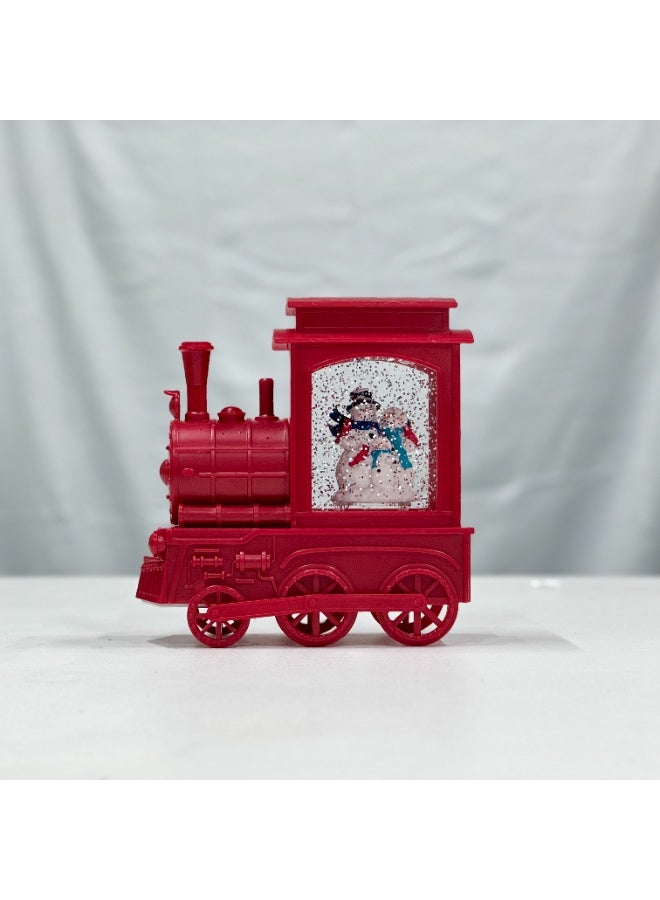 Christmas Train Snow Globe Lantern With Swirling Glitter - Light Up Musical Red Locomotive With Snowman Inside - Holiday Home Decor, Festive Ramadan & Christmas Gift - Image 4