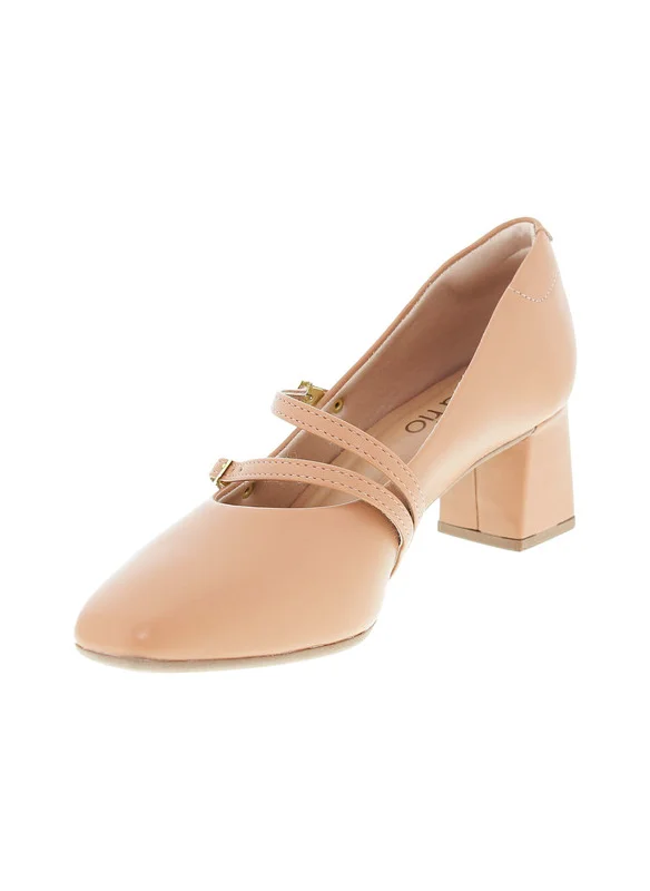 بيرا ريو Beira Rio Ladies Mid Heel Shoes Nude | Made In Brazil