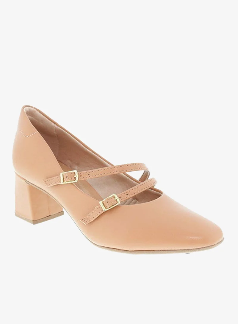 Beira Rio Nude Mid Heels Shoes for Women – Classic Mid Heel Pumps for Girls & Ladies Office Wear for Women | Best Price UAE
