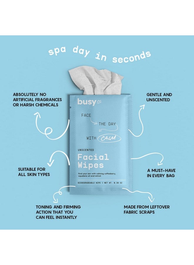 BUSYCO Calm Line Facial Wipes Brightening Cleaning Wipes Unscented Moist Towelettes Individually Wrapped Natural Wipes & Face Wash Cloth For Facial Cleansing With Aha/Bha Clover And Calendula 15Ct  - Image 4