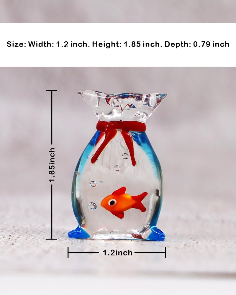 RillyRellow Miniature Glass Goldfish, Tiny Goldfish in a Bag, Dollhouse Glass Red Fish Figurine, for Aquarium Fish Ornament, Dollhouse Miniature DIY, Seaworld Ocean Lover (1PCS) - Image 4