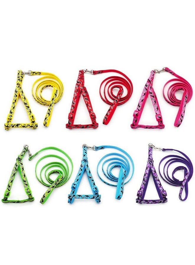 مجموعة حزام ومقود من النايلون الناعم المخيط بشريط ملون قابل للتعديل مناسب للقطط والقطط الصغيرة والجراء - 15 مم (قد يختلف اللون) - Image 3