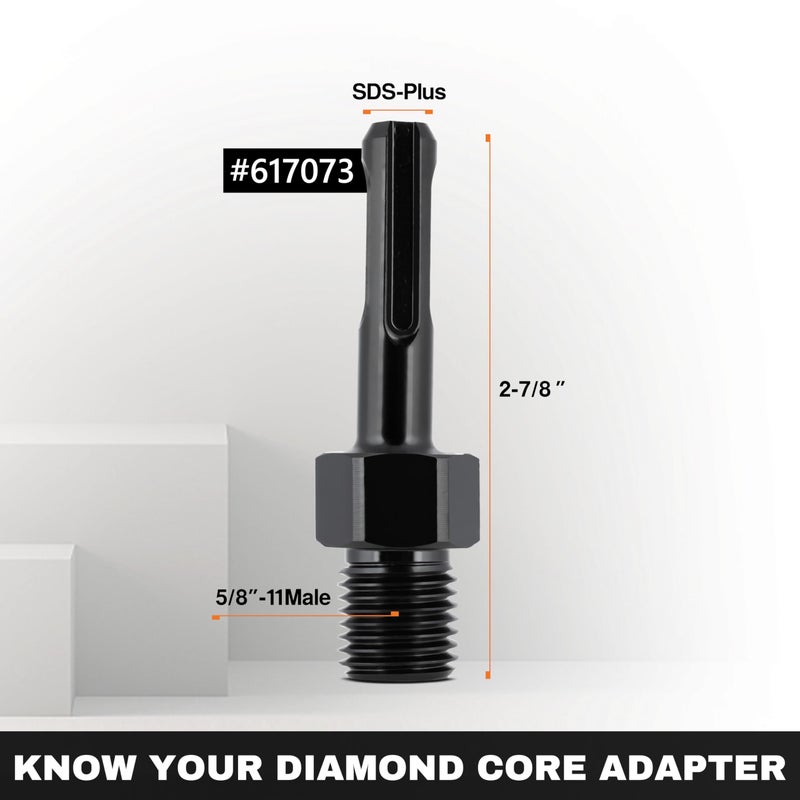 KSEIBI 617073 SDS-Plus Adapter for Holesaw and Diamond Core Bits, 5/8"-11 Male Drill Bit Converter | Industrial Grade - Image 3
