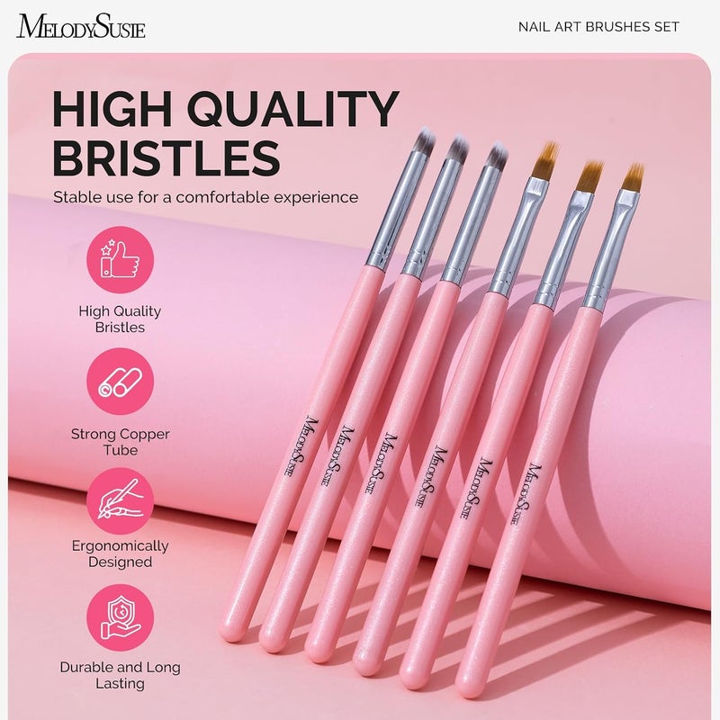 Transit & use compatible 6Pcs Ombre Nail Brushes,Nail Gradient Painting Pen for Blooming Nails, Gradient Nail, Manicure Nail Art Tools, Professional Accessories for Home and Salon Use Reliable durability - Image 2