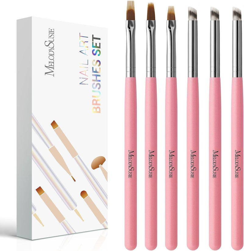 Transit & use compatible 6Pcs Ombre Nail Brushes,Nail Gradient Painting Pen for Blooming Nails, Gradient Nail, Manicure Nail Art Tools, Professional Accessories for Home and Salon Use Reliable durability - Image 1