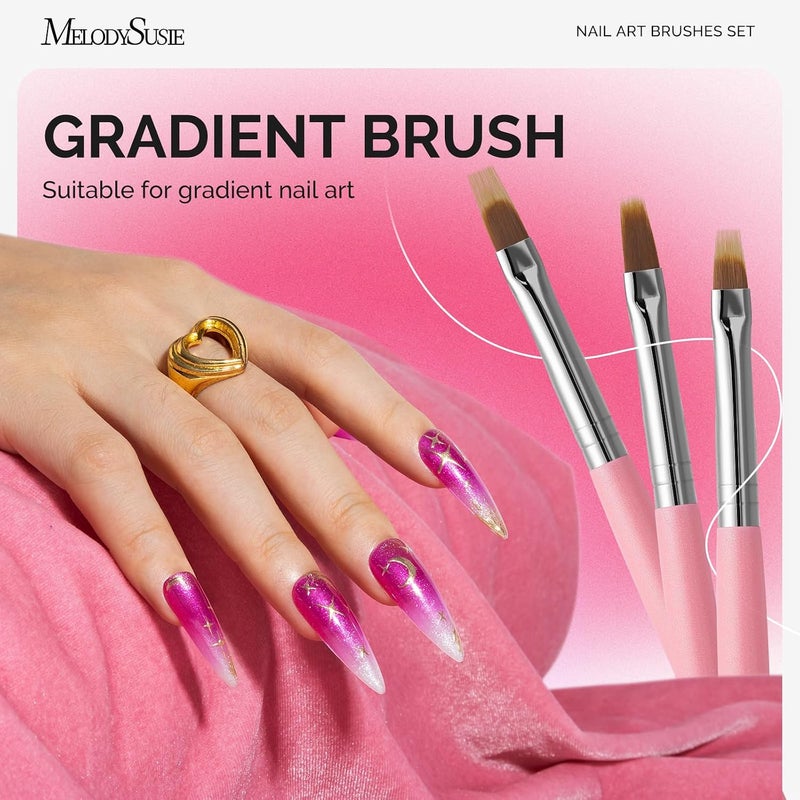 Transit & use compatible 6Pcs Ombre Nail Brushes,Nail Gradient Painting Pen for Blooming Nails, Gradient Nail, Manicure Nail Art Tools, Professional Accessories for Home and Salon Use Reliable durability - Image 4