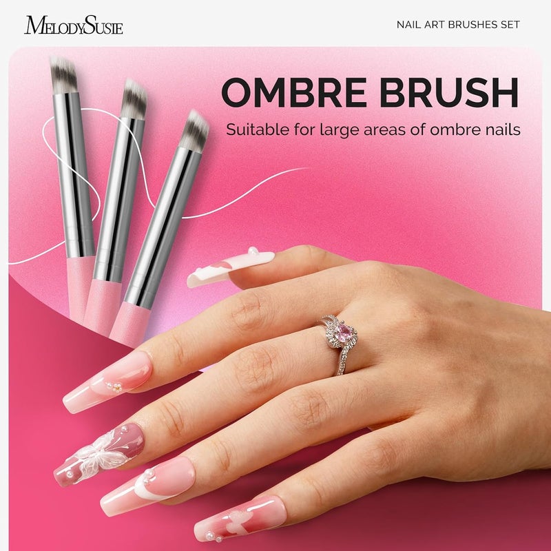 Transit & use compatible 6Pcs Ombre Nail Brushes,Nail Gradient Painting Pen for Blooming Nails, Gradient Nail, Manicure Nail Art Tools, Professional Accessories for Home and Salon Use Reliable durability - Image 3