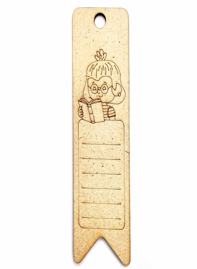 ADIKALA Premarked Kids MDF Bookmarks (6Pcs.) DIY Wooden Craft Bookmark Unfinished Wood Hanging Tags DIY Wedding, Birthday Party, MDF Board Suitable for Decoupage, Resin Art, Pyrography 5 Inch - Image 2