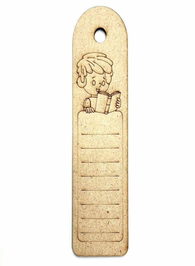 ADIKALA Premarked Kids MDF Bookmarks (6Pcs.) DIY Wooden Craft Bookmark Unfinished Wood Hanging Tags DIY Wedding, Birthday Party, MDF Board Suitable for Decoupage, Resin Art, Pyrography 5 Inch - Image 3