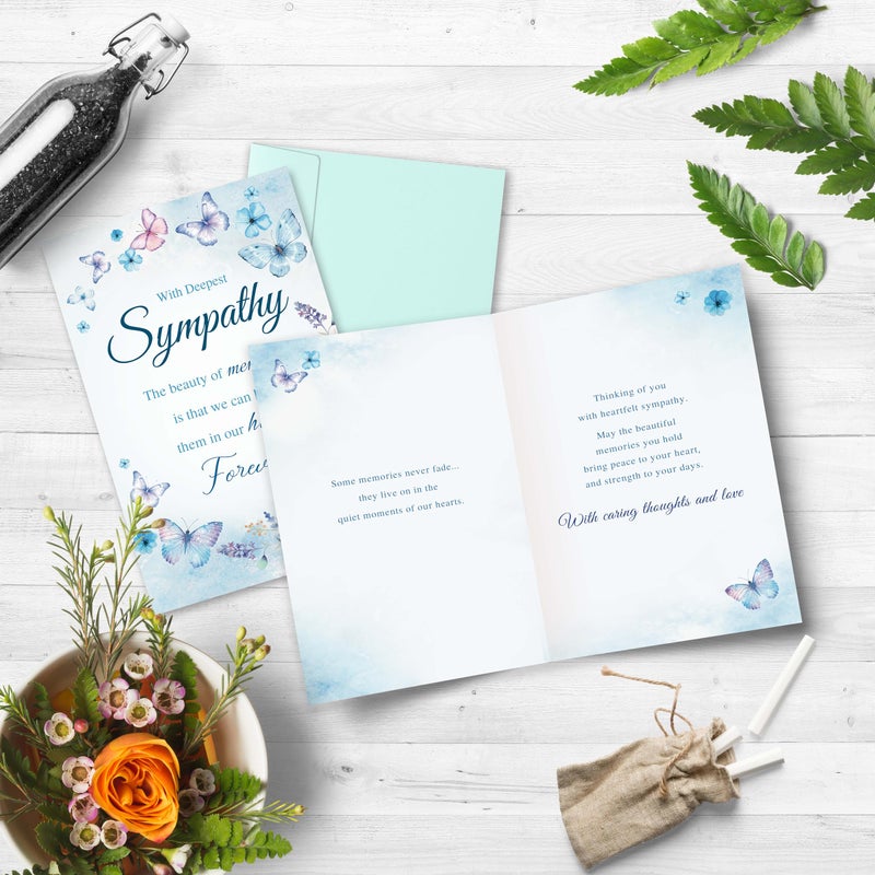 Bewoow Sympathy Card for Loss of Loved One, Heartfelt Condolence Card, Comforting Bereavement Greeting for Family Friends, Deepest Sympathy Gift Cards with envelopes - Image 4