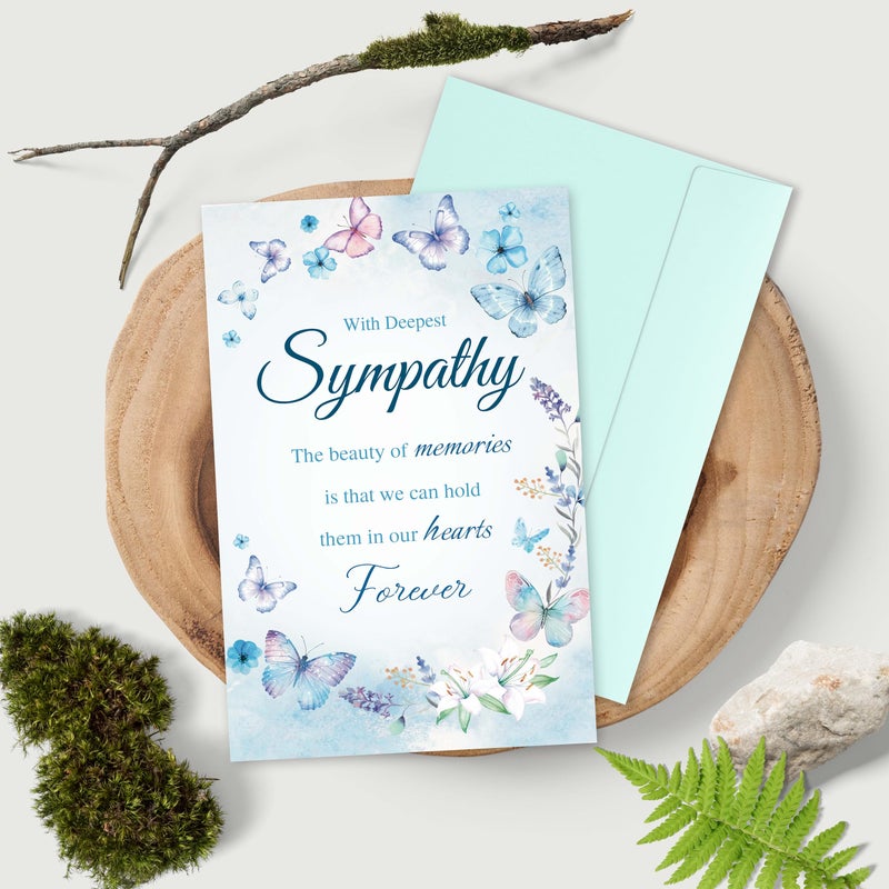 Bewoow Sympathy Card for Loss of Loved One, Heartfelt Condolence Card, Comforting Bereavement Greeting for Family Friends, Deepest Sympathy Gift Cards with envelopes - Image 5