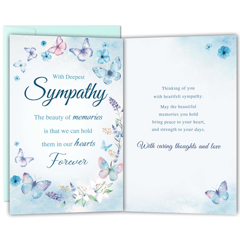Bewoow Sympathy Card for Loss of Loved One, Heartfelt Condolence Card, Comforting Bereavement Greeting for Family Friends, Deepest Sympathy Gift Cards with envelopes - Image 1