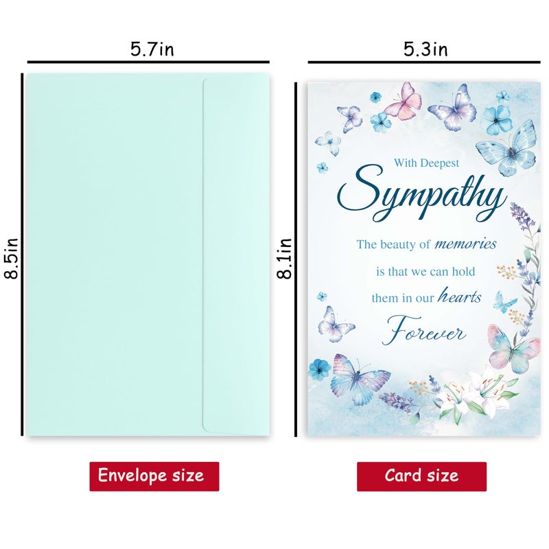 Bewoow Sympathy Card for Loss of Loved One, Heartfelt Condolence Card, Comforting Bereavement Greeting for Family Friends, Deepest Sympathy Gift Cards with envelopes - Image 2