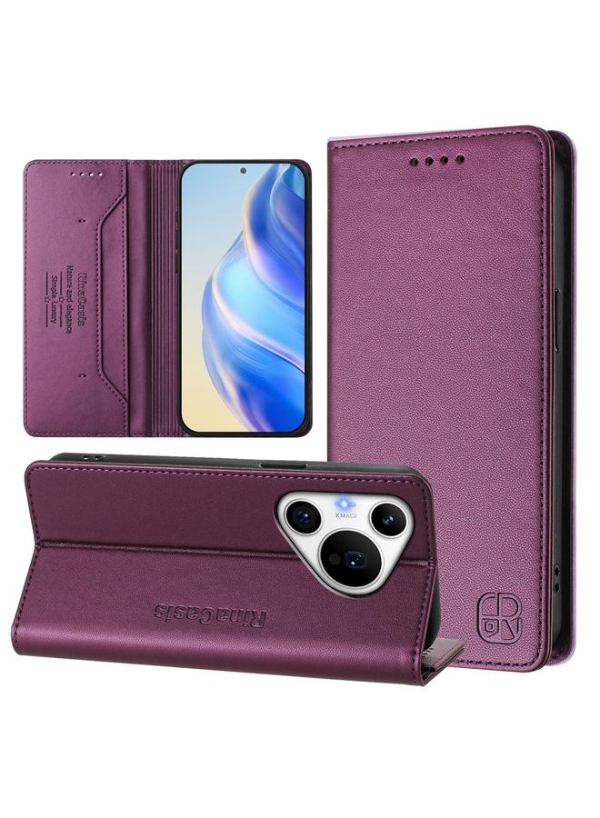 Zaboon Case For Huawei Pura 70 Pro / Pura 70 Pro+ RC01 Dual-Folded Magnetic Suction RFID Leather Phone Case - Image 1