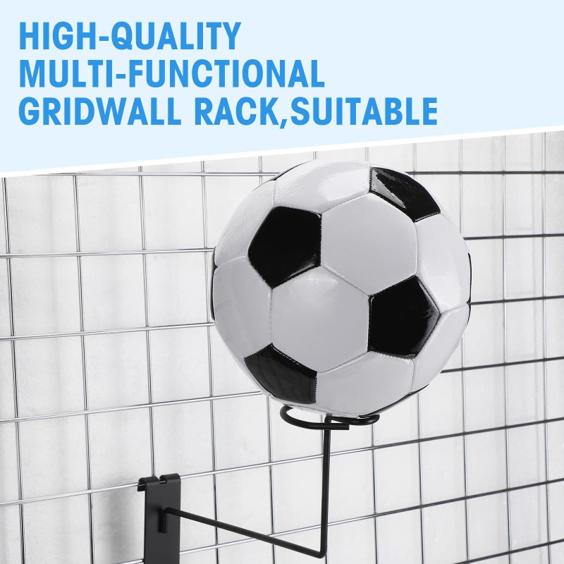 Blulu 6 Pcs Hat Displayer for Gridwall, Metal Hat Helmet Rack Retail Store Display Shelves Organizer Cap Rack Wall Fixtures Gridwall Hooks Accessories for Craft Show Garage (Black) - Image 5