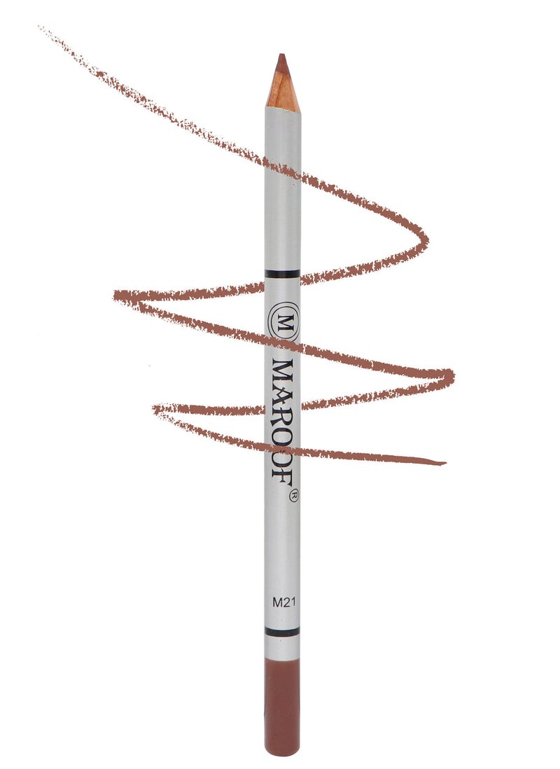 MAROOF Soft Eye and Lip Liner Pencil M21 Chocolate Brown - Image 4