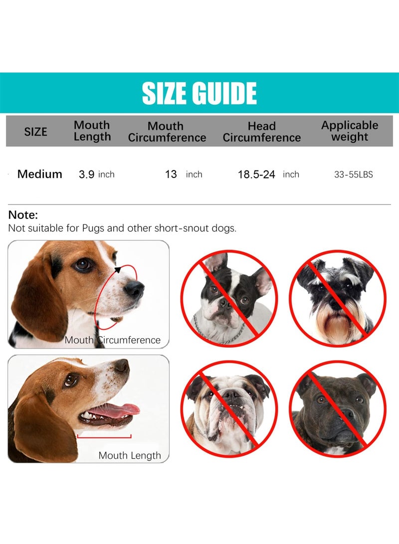 Barakah Dog Muzzles, Breathable Basket Muzzles for Medium, Large Dogs, Adjustable Breathable Muzzle for Pet with Reflective Strip, Stop Biting, Barking and Chewing, Best for Aggressive Dogs (Medium, Black) - Image 3