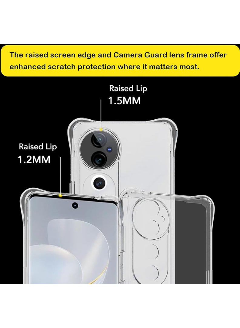 Theodor Vivo V40 Clear Case, Shock-Absorption TPU Cell Phone Cover with Reinforced Corners, Soft Flexible & Crystal Clear Protective Bumper Case - Image 4