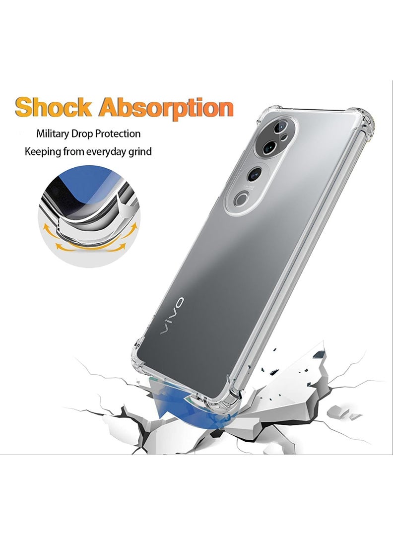 Theodor Vivo V40 Clear Case, Shock-Absorption TPU Cell Phone Cover with Reinforced Corners, Soft Flexible & Crystal Clear Protective Bumper Case - Image 3
