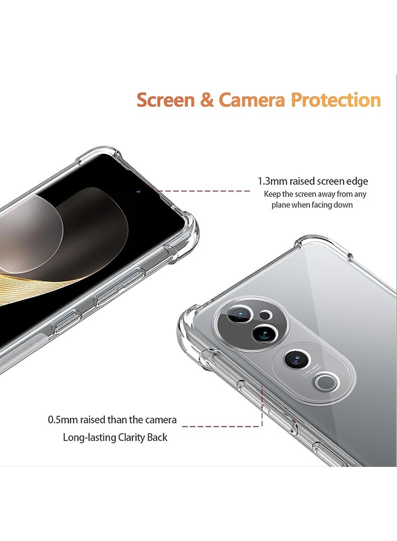 Theodor Vivo V40 Clear Case, Shock-Absorption TPU Cell Phone Cover with Reinforced Corners, Soft Flexible & Crystal Clear Protective Bumper Case - Image 2