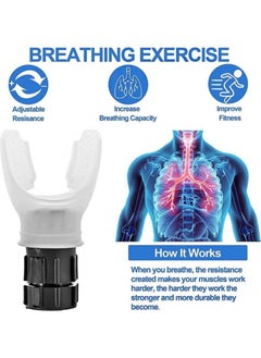 ZVEV Lung Breathing Training Device (White), Air Therapy Device, Improve Physique, Adjustable Exercise Trainer for Fitness Training, Easy to Use, Suitable for Daily Care and Exercise  - Image 3