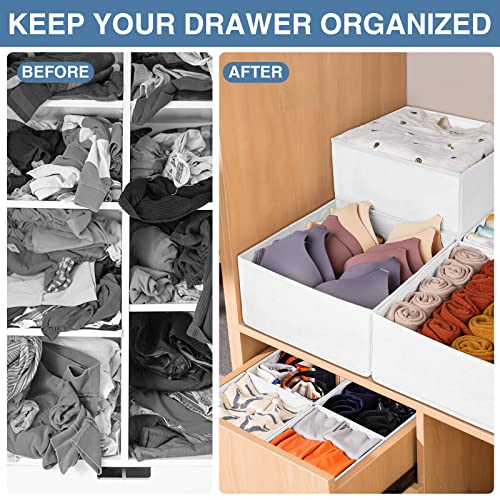Criusia Drawer Organizer Clothes 12 Pack - Fabric Closet Organizers and Storage for Nursery Organization - Dresser Drawer Dividers for Baby Clothes/Socks/Underwear/Bras - College Dorm Room Essentials - Image 2
