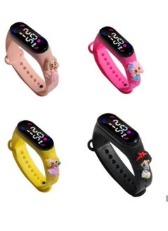 Kids' Water Resistant Silicone Digital Watch 4PCS