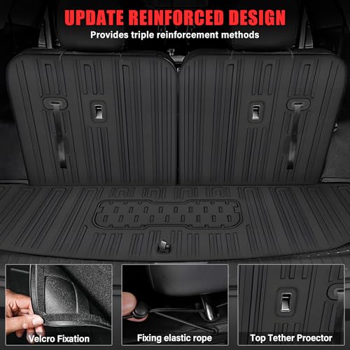 XEEQQMO Floor Mats for 2021-2026 Kia Sorento 6&7 Seats Hybrid Trunk Mat with Backrest Mat All Weather TPE Rubber Cargo Liner Back Seat Cover 3rd Row for 2026 Kia Sorento Accessories - Image 5