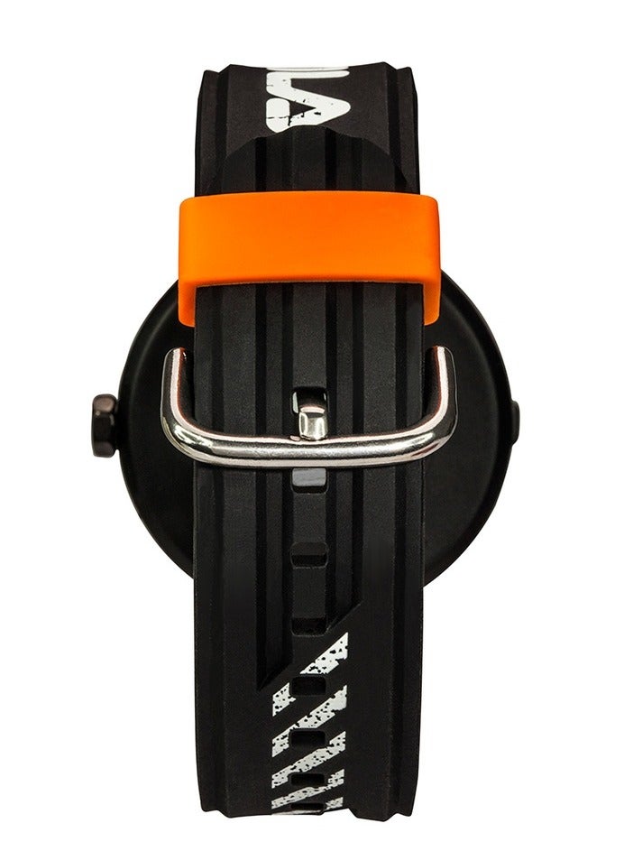 فيلا ساعة فيلا للجنسين بعلبة ستانلس ستيل وسوار سيليكون أسود، مقاس 40 مم - Image 4