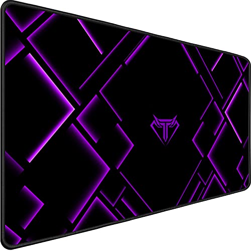 TEDNETGO Large Extended Gaming Mouse Pad, Long Mouse Pads, Extra Large Big Mouse Pad with Stitched Edge, XXL Non-Slip Computer Computer Keyboard Mat for Gamer/Desktop/Office/Home, Purple - Image 1